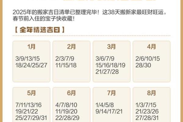2025年适合搬家的好日子有哪些需要避开哪些忌讳